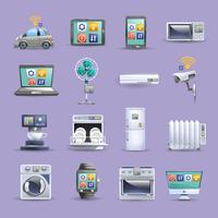 Set di icone piatte di Internet of things vettore