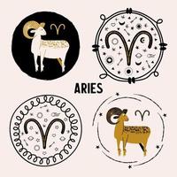 segno zodiacale ariete. oroscopo e astrologia. illustrazione vettoriale in uno stile piatto.