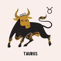 il toro è un segno dello zodiaco. oroscopo e astrologia. illustrazione vettoriale in uno stile piatto.
