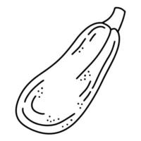 icona di vettore lineare di zucchine o melanzane in stile doodle