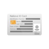 design della carta d'identità nazionale falso isolato in uno sfondo bianco, illustrazione vettoriale