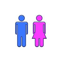 icona di genere maschile e femminile icona vetor illustrazione vettore