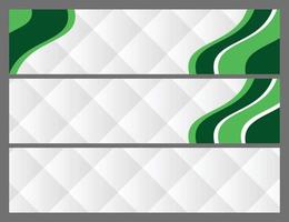 modello di banner geometrico bianco verde vettore