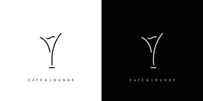 design del logo bar e lounge moderno ed elegante vettore