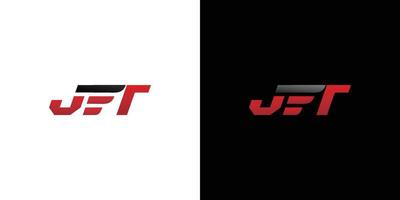 design del logo jet moderno e futuristico vettore