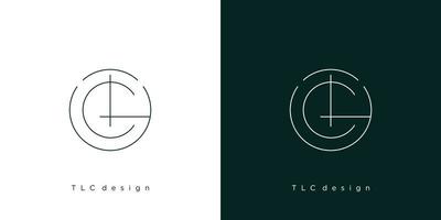 la lettera iniziale tlc logo design moderno ed elegante 3 vettore