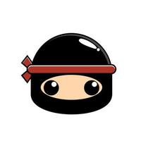 adorabile e simpatica mascotte ninja. illustrazione vettoriale. vettore