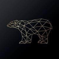 illustrazione di vettore poligonale orso polare.