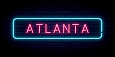 insegna al neon di Atlanta. vettore