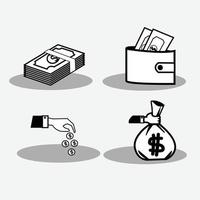 design dell'icona del denaro come strumento per lo scambio vettore