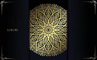 sfondo ornato di lusso oro mandala per invito a nozze, copertina del libro vettore