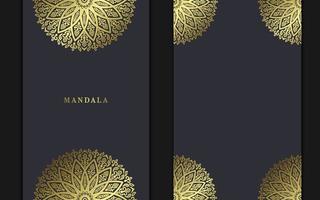 sfondo ornato di lusso oro mandala per invito a nozze, copertina del libro vettore