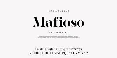 mafioso serif design classico carattere illustrazione vettoriale di lettere dell'alfabeto.