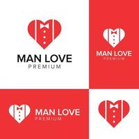 modello di vettore dell'icona del logo di amore dell'uomo