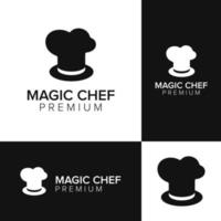 modello di vettore icona logo chef magico