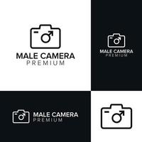 modello di vettore dell'icona del logo della fotocamera maschile