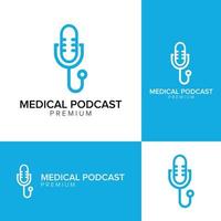 modello di vettore icona logo podcast medico