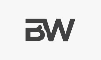 bw lettera logo collegato concetto isolato su priorità bassa bianca. vettore