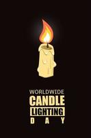 illustrazione vettoriale della giornata mondiale dell'illuminazione delle candele