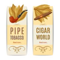 Set di banner di tabacco vettore