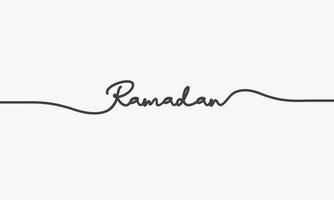 vettore di progettazione del testo scritto a mano del ramadan.