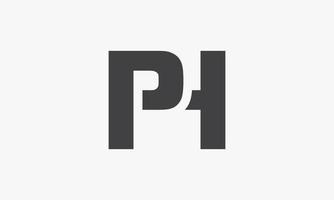 lettera ph logo isolato su priorità bassa bianca. vettore