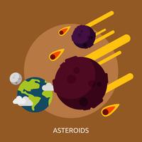 Disegno dell&#39;illustrazione concettuale di asteroidi vettore
