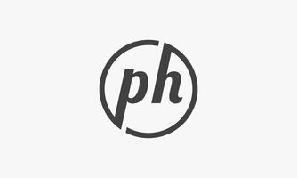 ph cerchio lettera logo concetto isolato su sfondo bianco. vettore