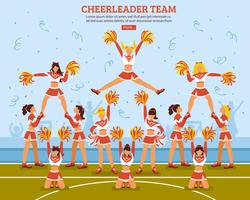 Poster piatto di Cheerleader Team Stadium vettore