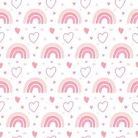 carino amore rosa arcobaleno vettore seamless pattern design