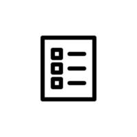 elenco icona disegno vettoriale simbolo documento, carta, casella di controllo, lista di controllo