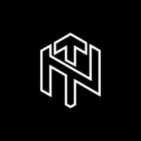 lettera tn nt freccia logo movimento modello di progettazione vettore
