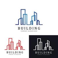 simbolo dell'icona del logo della costruzione di edifici urbani, casa, appartamento, vista della città vettore