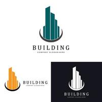 simbolo dell'icona del logo della costruzione di edifici urbani, casa, appartamento, vista della città vettore