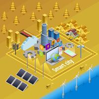 Poster isometrico di Smart City Internet Infrastructure vettore