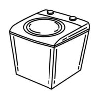 icona di lavatrice portatile. scarabocchiare lo stile dell'icona disegnato a mano o contorno vettore