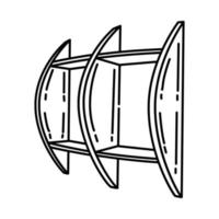 icona di mensole a cubo a parete. scarabocchiare lo stile dell'icona disegnato a mano o contorno vettore