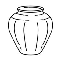 icona di vaso in ceramica. scarabocchiare lo stile dell'icona disegnato a mano o contorno vettore