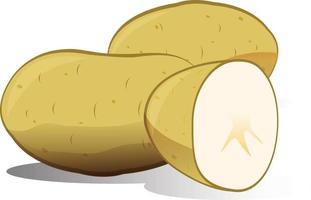 illustrazione vettoriale di patate e mezza patata