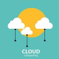 concetto di cloud computing su diversi dispositivi elettronici. vettore