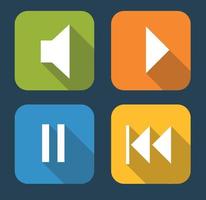 set di icone moderne di musica piatta per applicazioni web e mobili vettore