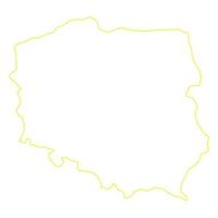 mappa della polonia su sfondo bianco vettore