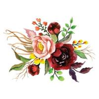 bellissimo fiore acquerello isolato clip art vettore