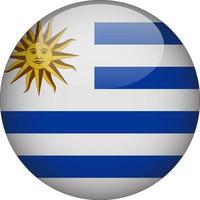 uruguay icona del pulsante bandiera nazionale arrotondata 3d vettore