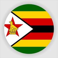 vettore icona bandiera nazionale arrotondata piatta dello zimbabwe