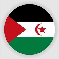 vettore dell'icona della bandiera nazionale arrotondata piatta della repubblica democratica araba sahrawi