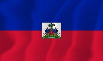 illustrazione del fondo d'ondeggiamento della bandiera nazionale di haiti vettore