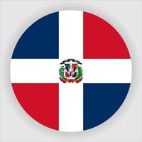 vettore dell'icona della bandiera nazionale arrotondata piatta della repubblica dominicana