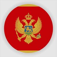 vettore dell'icona della bandiera nazionale arrotondata piatta del montenegro