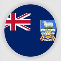 vettore dell'icona della bandiera nazionale arrotondata piatta delle isole Falkland